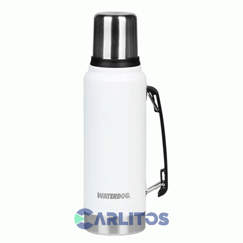 Termo De Mate Waterdog Con Manija 1 Litro Ombu Blanco