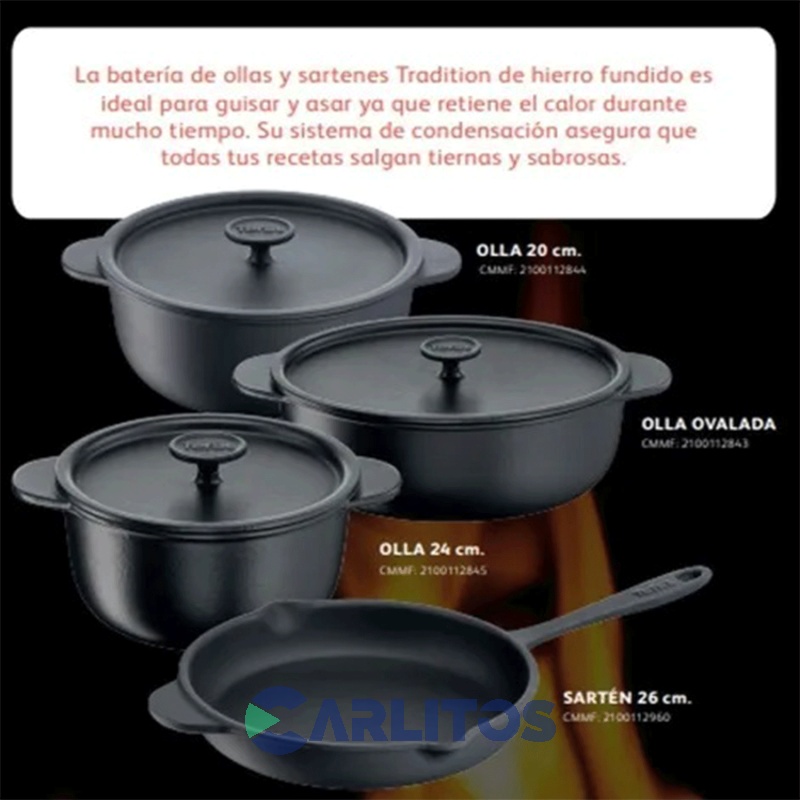 Olla Fundicion Antiadherente 2.7 Litros Negro T-Fal e2254404