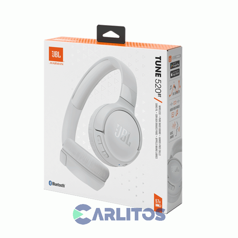 Auricular Vincha Jbl Con Bluetooth Tune T520Bt Jblt520btwhtam Blanco