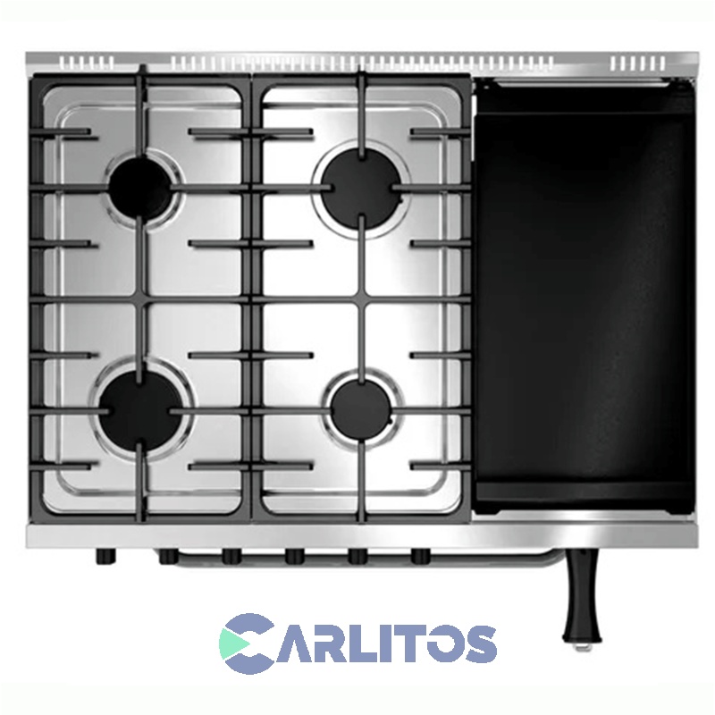 Cocina Gas Industrial Morelli 82 Cm Acero Inoxidable 16380 Ex Acero Multigrill