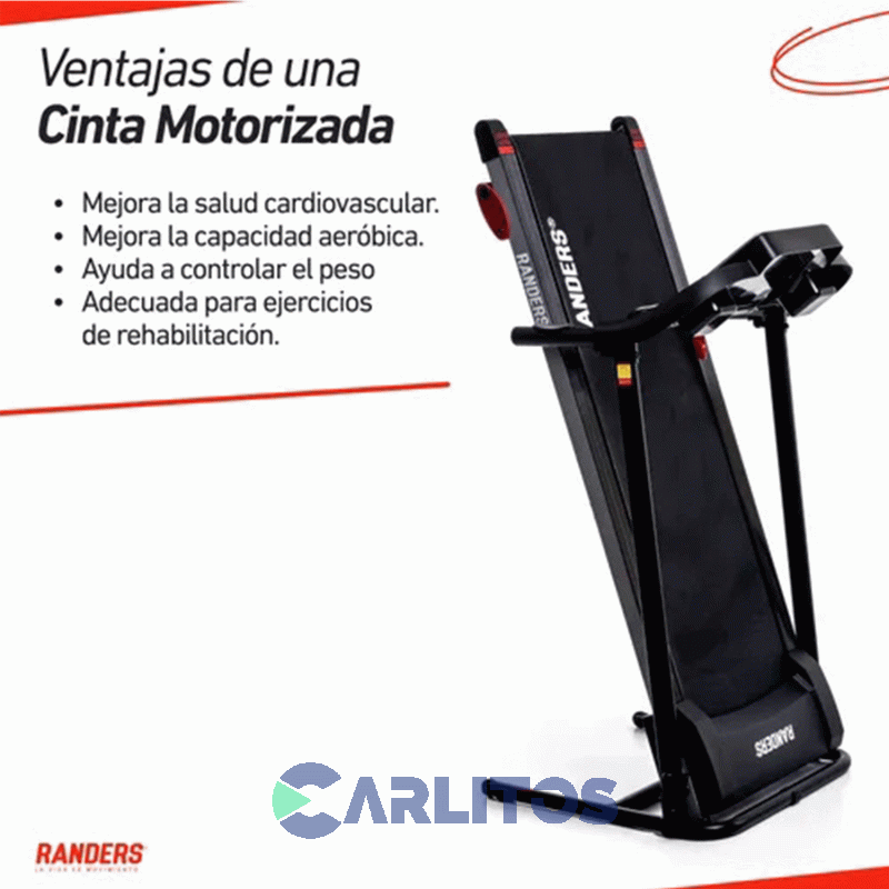 Fitness Cinta Motorizada 1.50 Hp Randers Inclinacion Manual