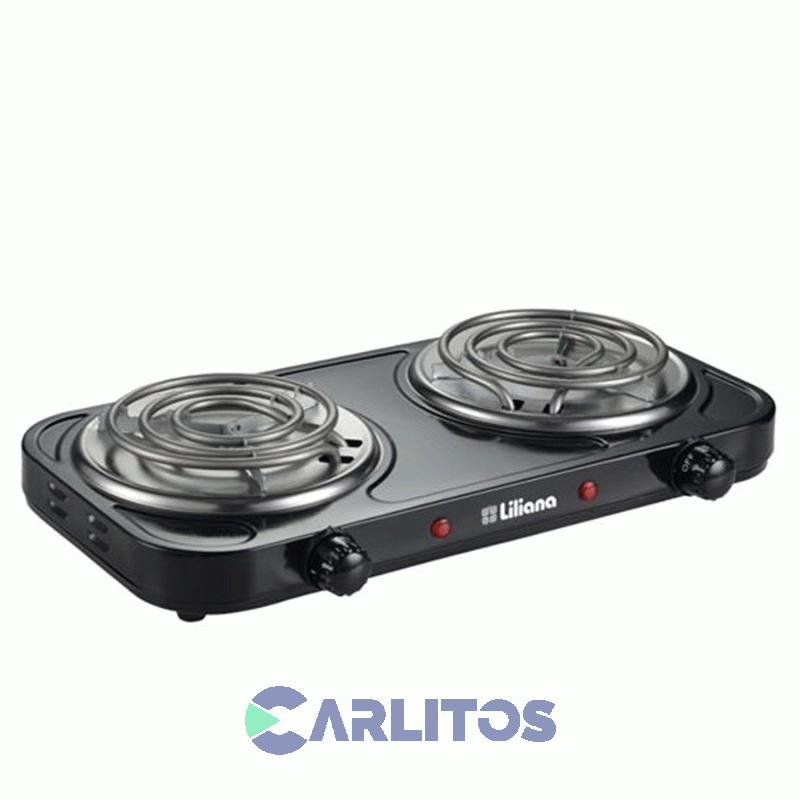 Anafe Portatil Electrico Lilliana Negro 2 Hornallas  Aa912