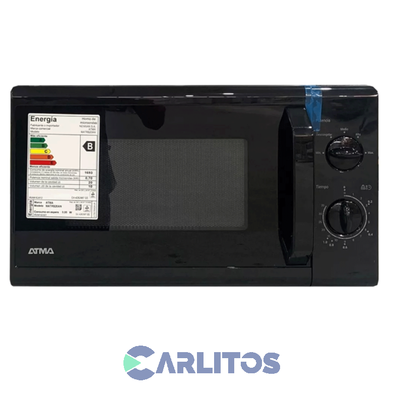 Microondas Rotativo Atma 20 Litros Negro Matrb20uap