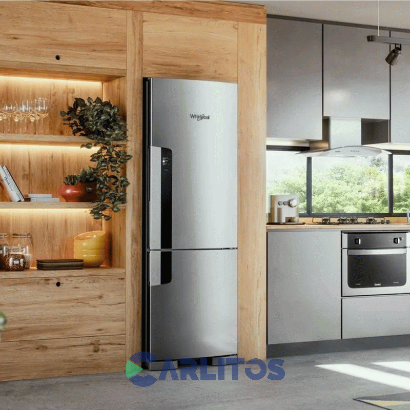 Heladera No Frost Whirpool Combi Inverter 397 Litros Acero Inoxidable Wre44bk