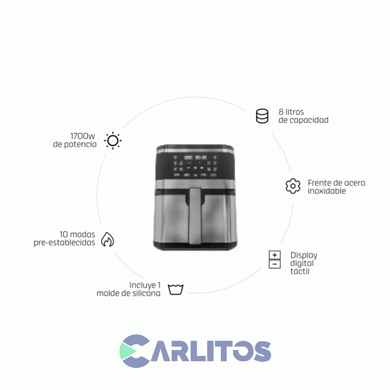 Freidora de Aire Fryer Morelli Fritello Digital Acero Inoxidable 700200