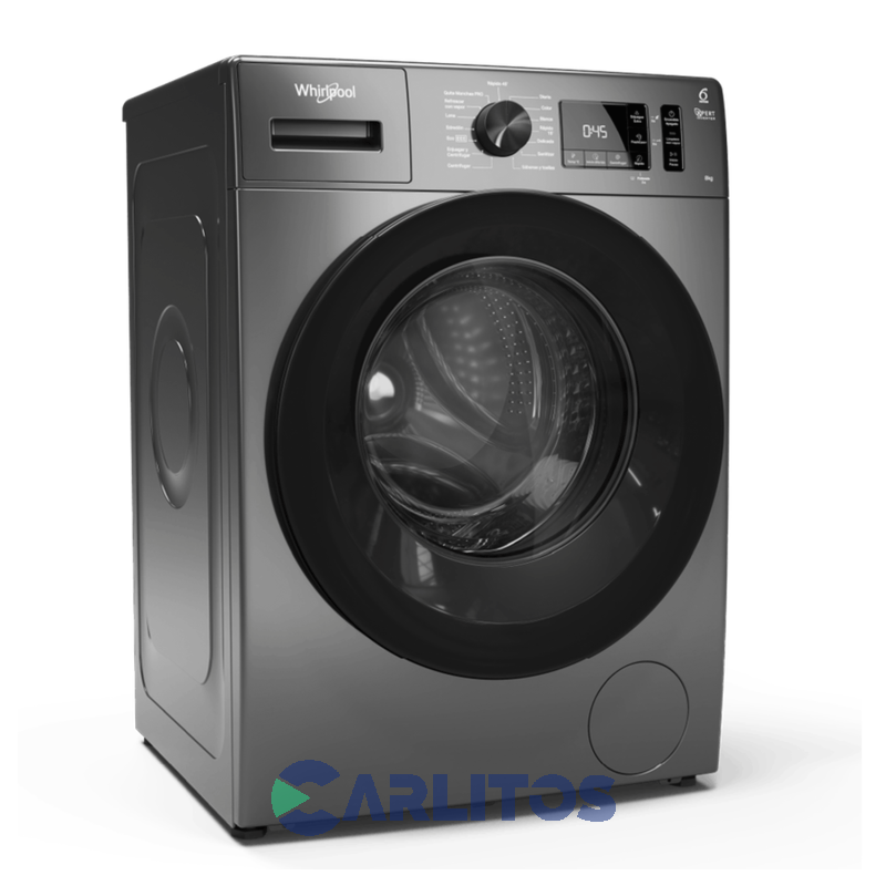LAVARROPA CARGA FRONTAL 8 KG GRIS 1200 RPM INVERTER WHIRLPOOL WNQ80AS
