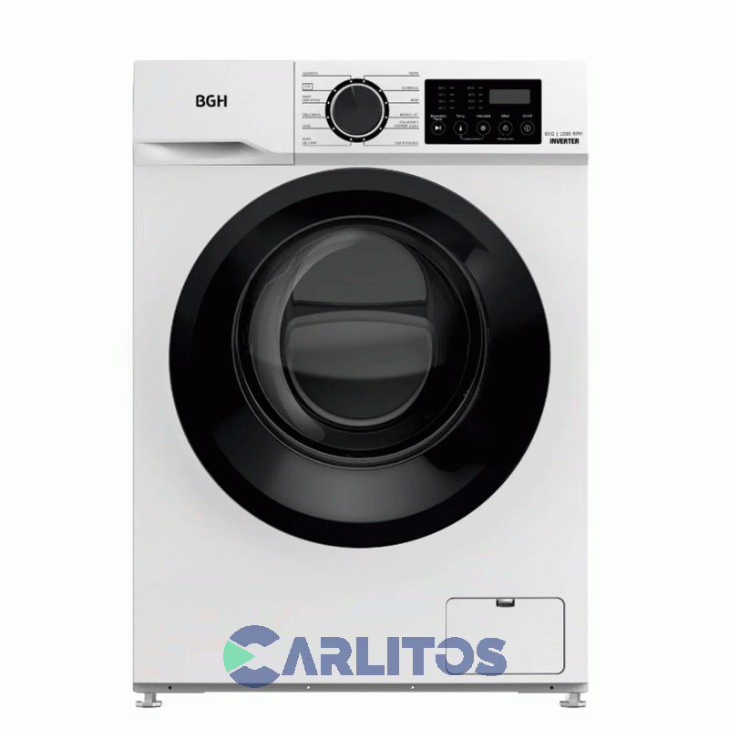 Lavarropa Carga Frontal Inverter Bgh 6 KG-1000 RPM Blanco Bwfi06w24ar