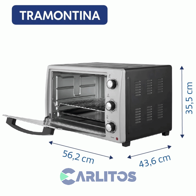 Horno Electrico Grill Tramontina Conveccion 55 Litros Silver Cook 55l Hec