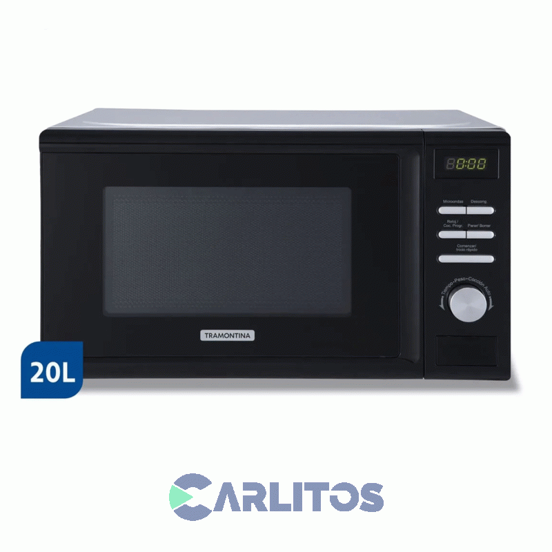 Microondas Digital Tramontina 20 Litros Negro Glass Cook 20l Mcd