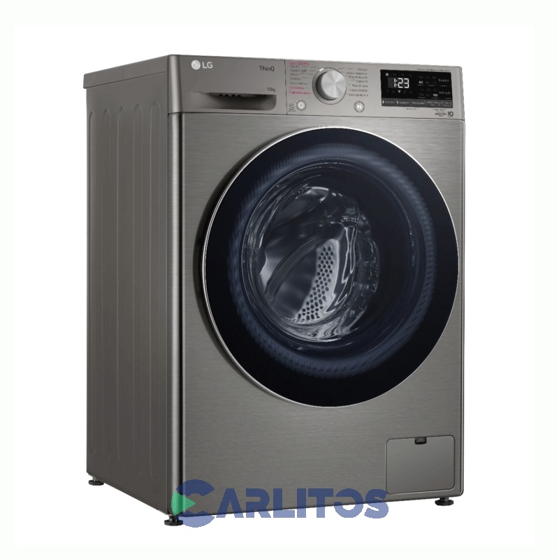 Lavarropa Carga Frontal LG Inverter 10 Kg -1400 Rpm Gris Wifi Wm10vvc4s6