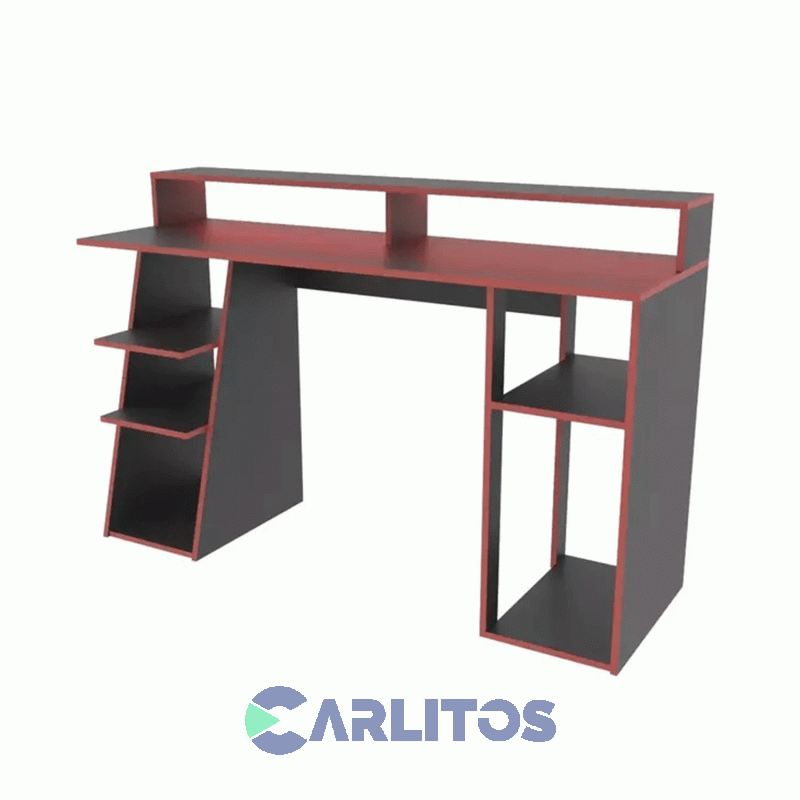 Escritorio Gamer 1.40 Mts Fiplasto Negro y Rojo