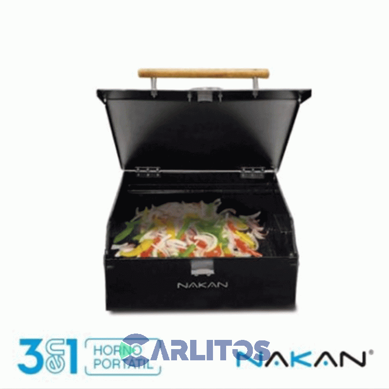Horno Y Parrilla Portátil 3 En 1 Nakan