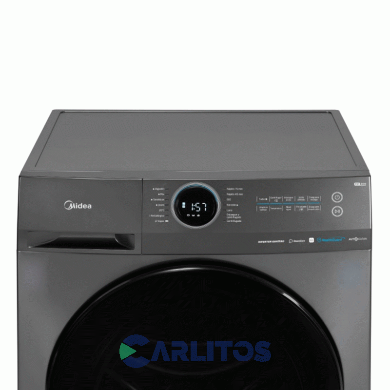Lavarropa Carga Frontal Midea Inverter 8 KG - 1400 RPM Plata Mf200w80wb/t-a1