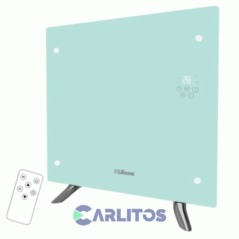 Estufa Panel De Vidrio Liliana De Pie/Pared 1200 Watts Decowarm Celeste Ppv204d