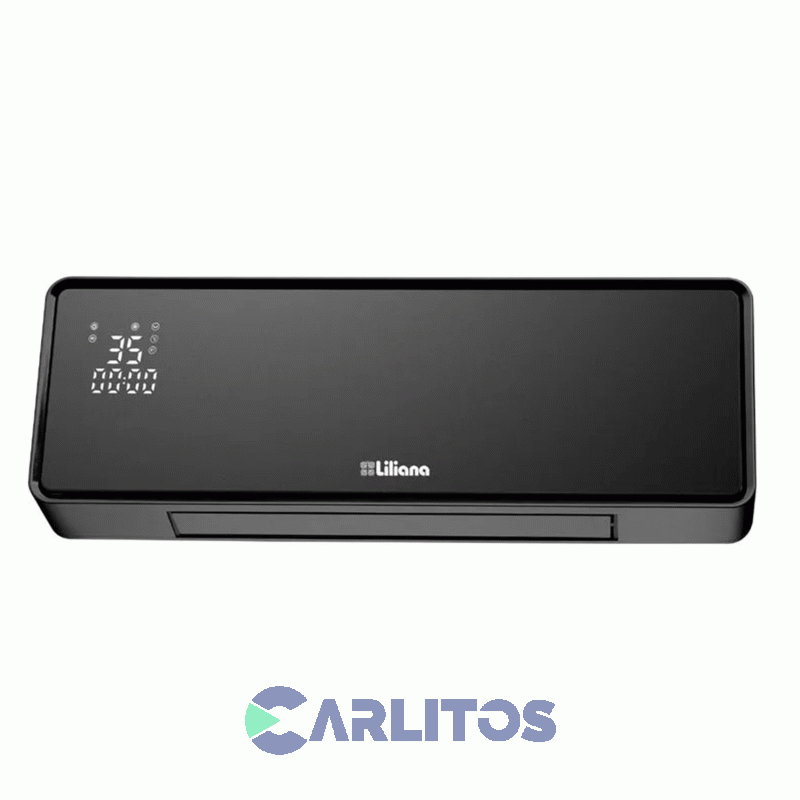 Caloventor De Vidrio Liliana De Pared Tipo Split 2000 Watts.Thermoglass Negro Cwd952