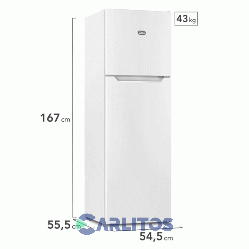 Heladerea No Frost Gafa Inverter 262 Litros Blanca Hgnf251b