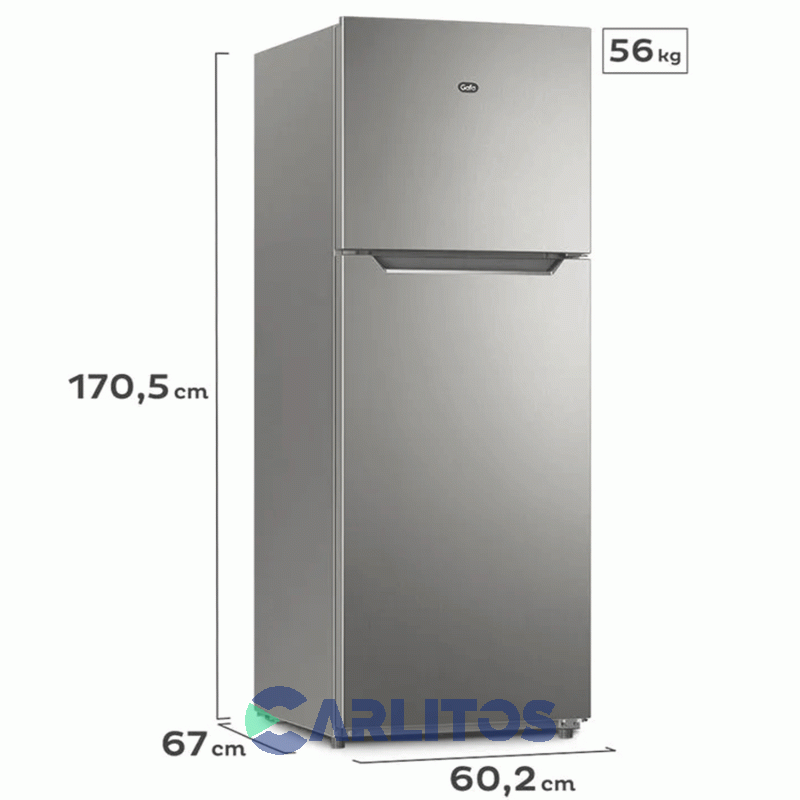 Heladerea No Frost Gafa Inverter 356 Litros Gris Plata Hgnf333p