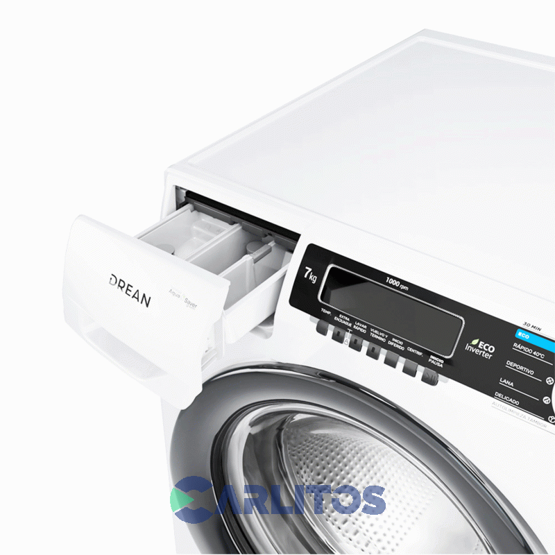 Lavarropa Carga Frontal Drean Inverter 7 KG - 1000 Rpm Blanco Lfdr0710sb0