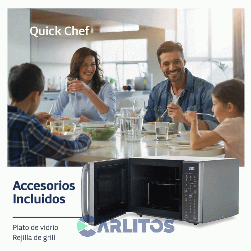 Microondas Con Grill Digital Bgh 28 Litros Gris Bifuncion B228ds20i