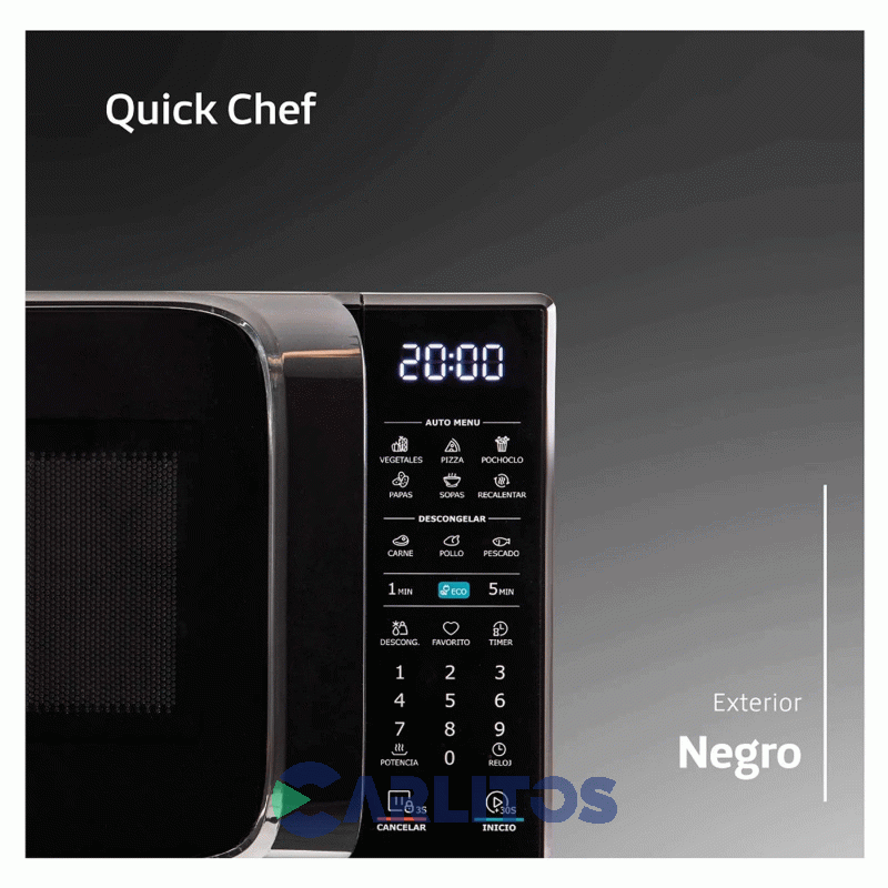 Microondas Digital Bgh 20 Litros Negro B120dn20i