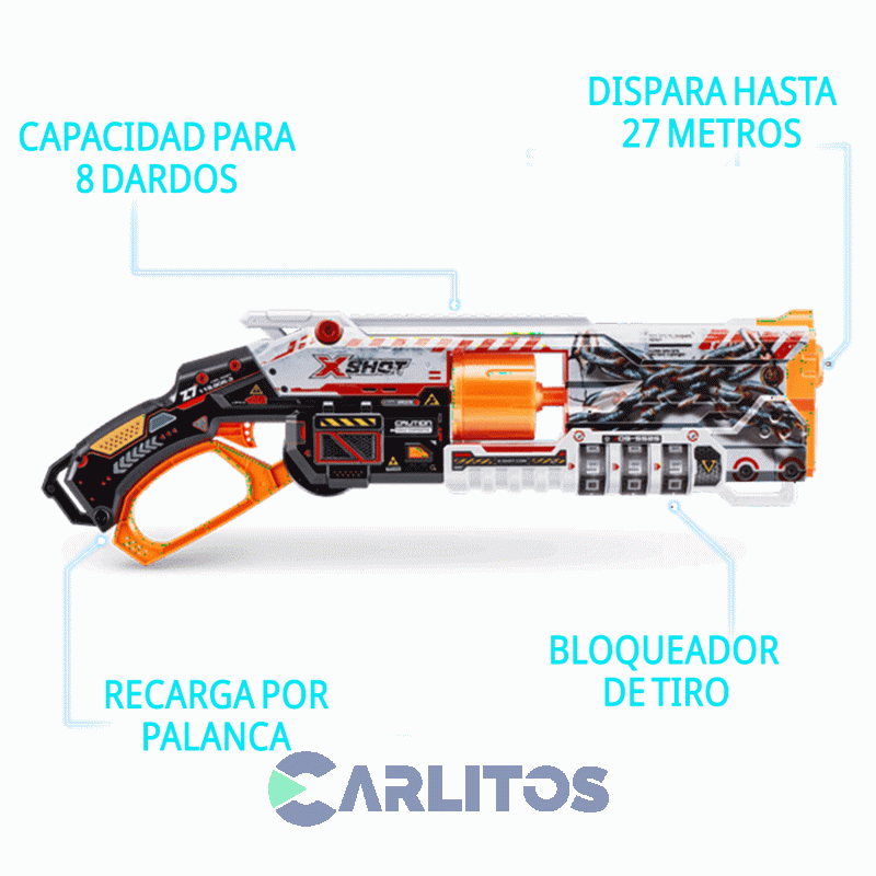 Pistola Lanza Dardos X-shot Zuru Skins Lock Blaster 7636