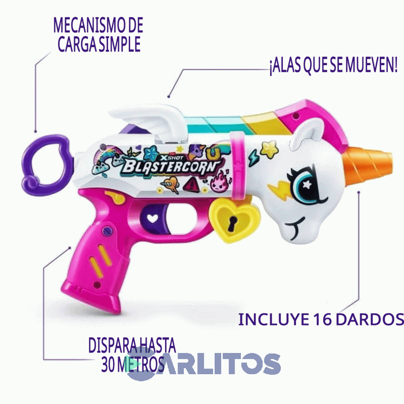 Pistola Lanza Dardos X-Shot Zuru Blastercorn Unicorn 7473