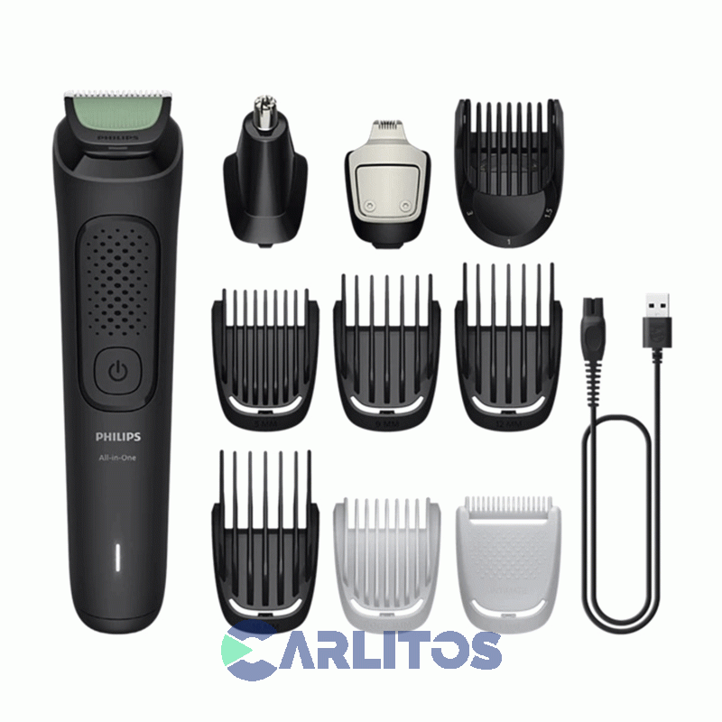 Kit Profesional Para Barba Multigroom Philips Recargable M3931/15 Negro