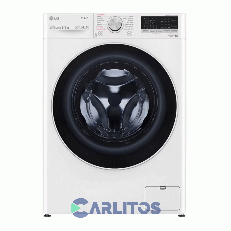 Lavasecarropa LG Inverter 9+5 Kg 1200 Rpm Blanco Wd90wvc4s6