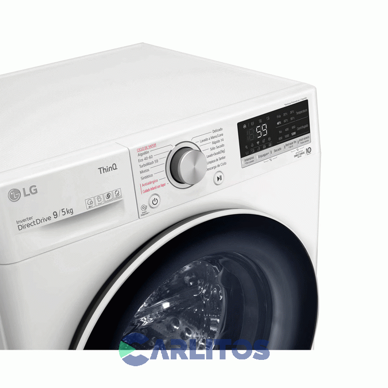 Lavasecarropa LG Inverter 9+5 Kg 1200 Rpm Blanco Wd90wvc4s6