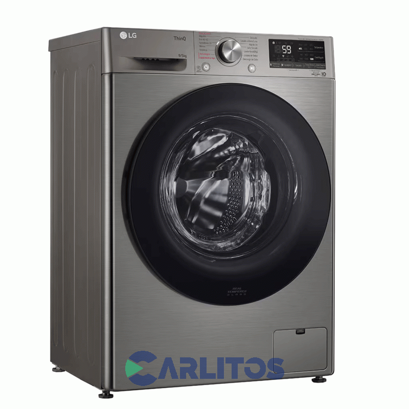 Lavasecarropa Lg Inverter 9+5 KG 1200 Rpm Gris Wd90vvc4s6