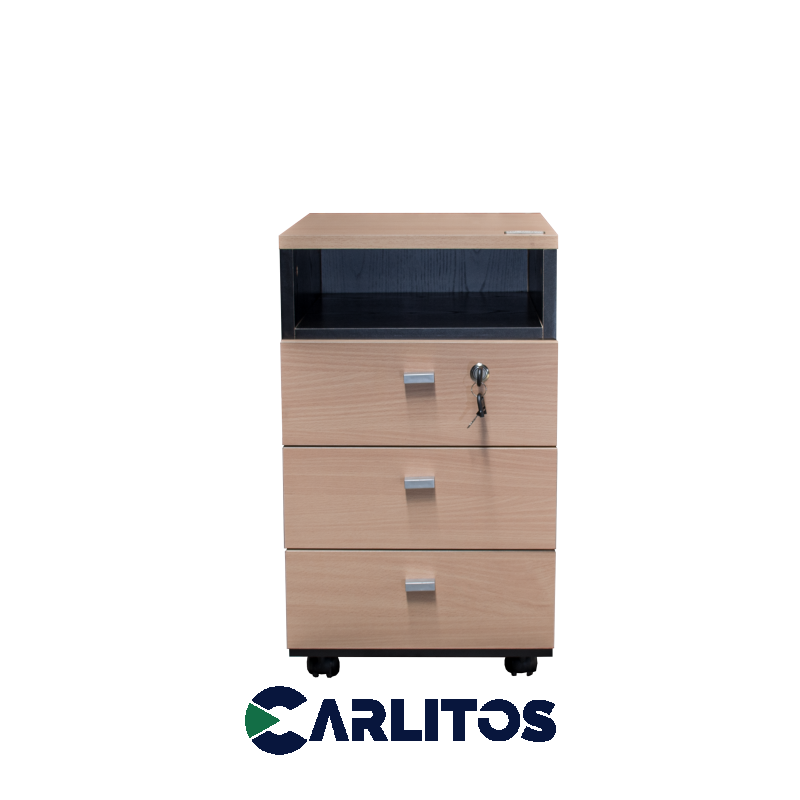 Cajonera Profesional 3 Cajones Platinum Negro y Haya
