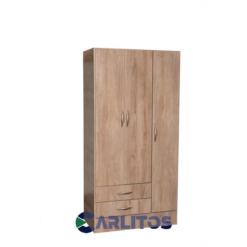 Placard 0.92 Mts 3 Puertas 2 Cajones Platinum Savanna