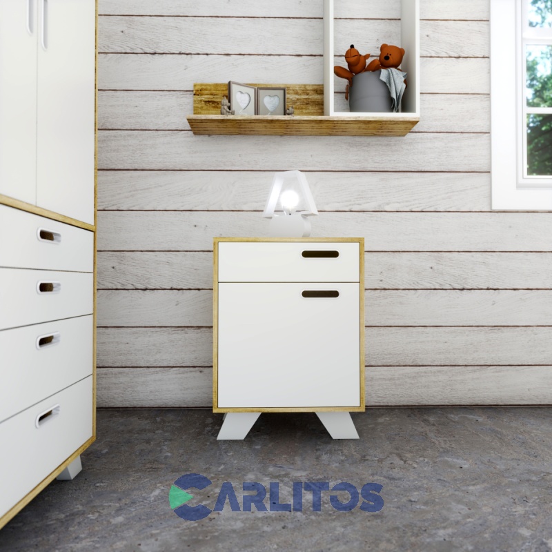 Mesa De Luz Línea Nordic La Esperanza Atakama y Laqueado Blanco