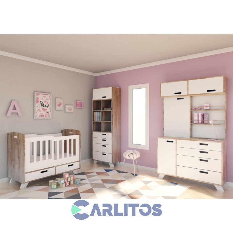 Cómoda 1.20 Mts Línea Nordic La Esperanza Atakama y Laqueado Blanco