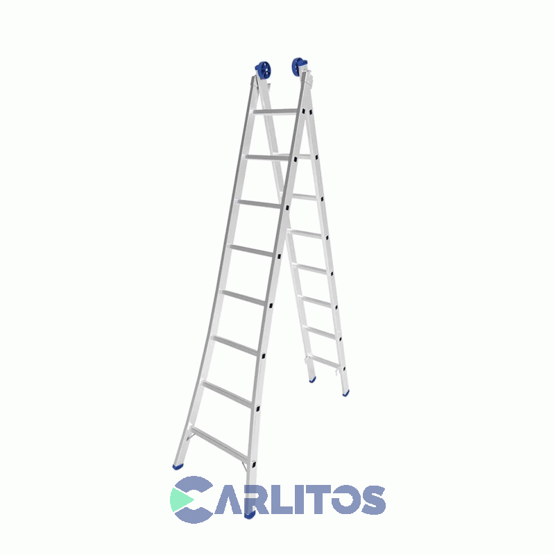Escalera Extensible 2X8 Escalones De Aluminio 4.21 Metros