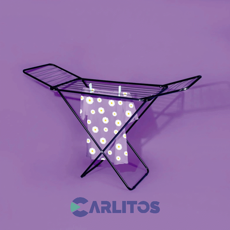 Tender De Pie Slim Con Aletas 6 Varillas Plegable Mor 6216 Negro