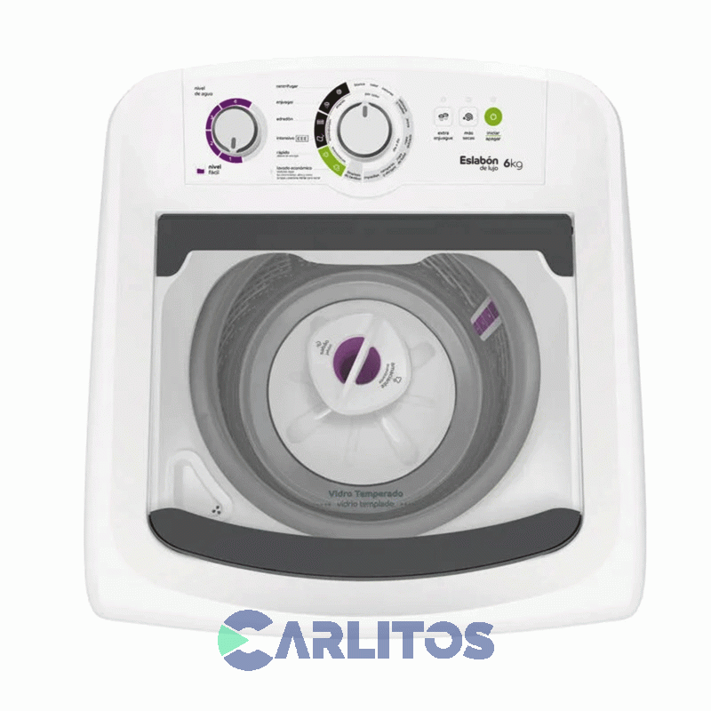 Lavarropa Carga Superior Eslabón De Lujo 6 KG - 750 RPM Blanco Ewh06ab