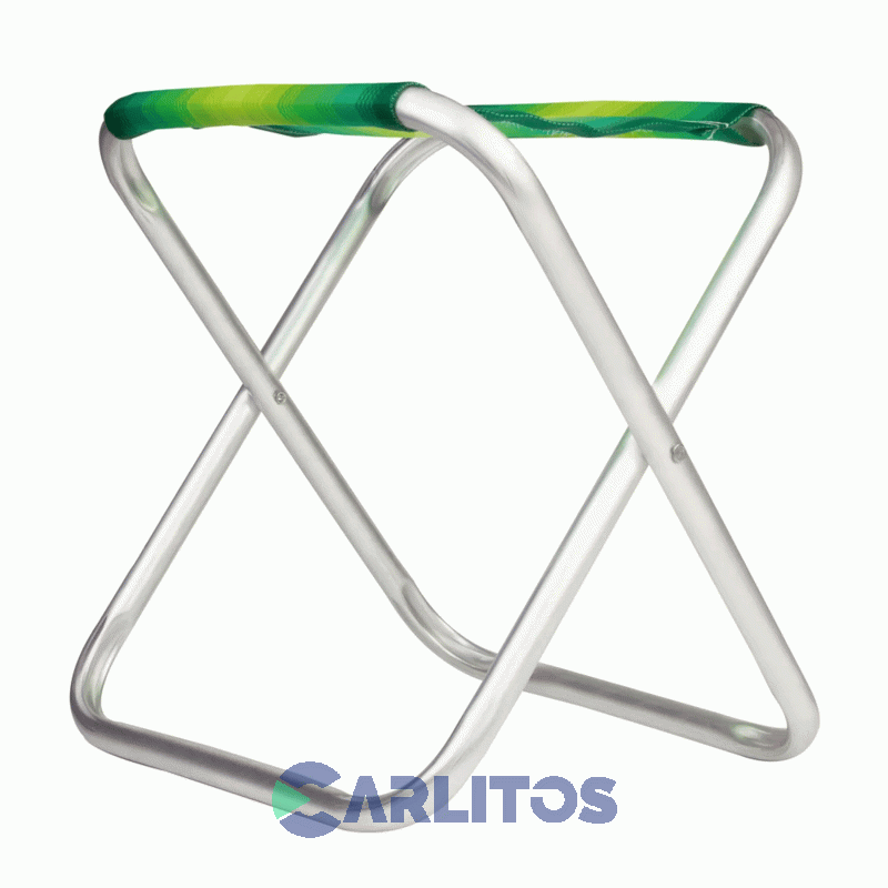 Banqueta Camping De Aluminio Tela Rafia Plegable Mor 2120