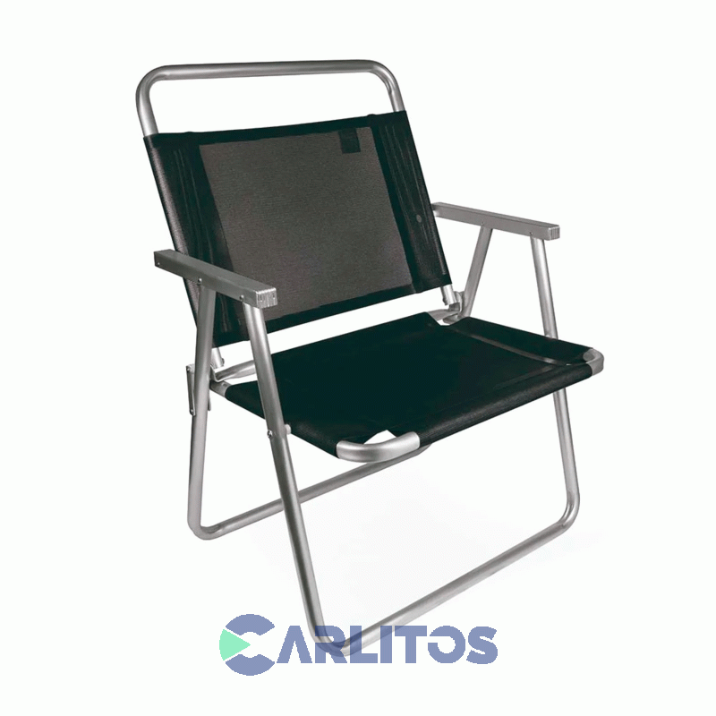 Sillón De Aluminio Oversize Tela Sannet Fijo Mor 2153 Negro
