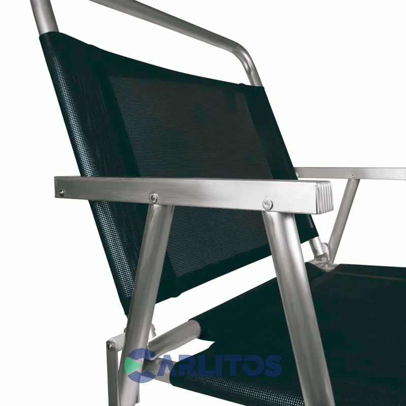 Sillón De Aluminio Oversize Tela Sannet Fijo Mor 2153 Negro