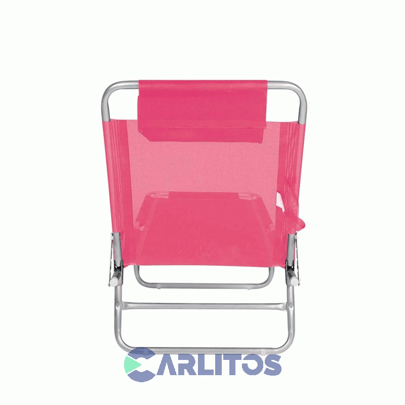 Reposera De Aluminio Plegable Tela Sannet 4 Posiciones Mor  2704 Fucsia