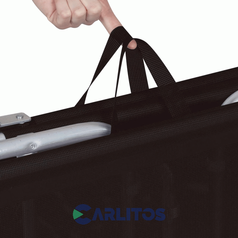 Reposera De Aluminio Plegable Tela Sannet 4 Posiciones Mor 2705 Negra