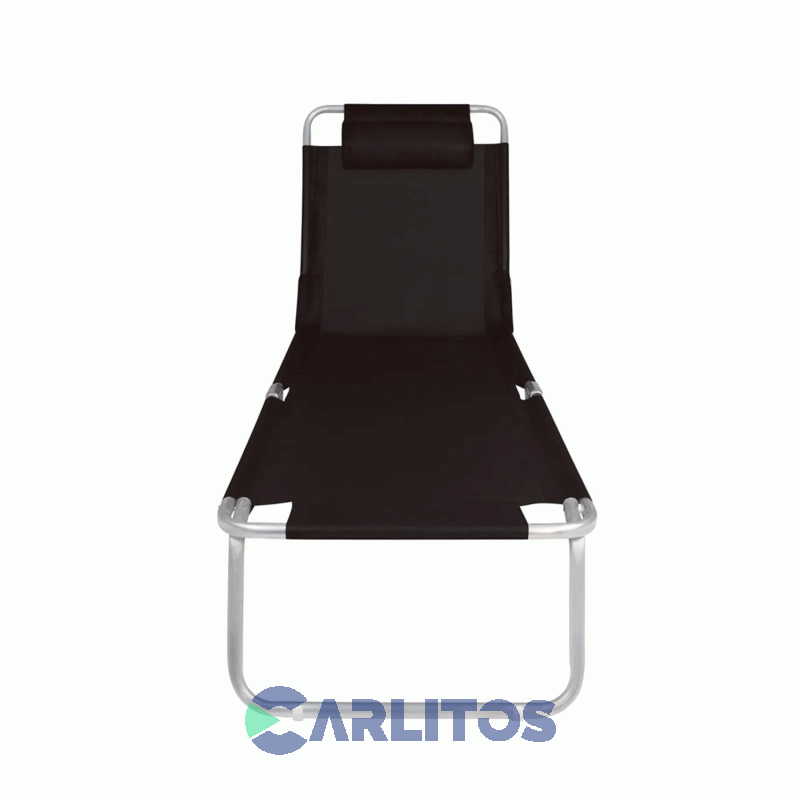 Reposera De Aluminio Plegable Tela Sannet 4 Posiciones Mor 2705 Negra