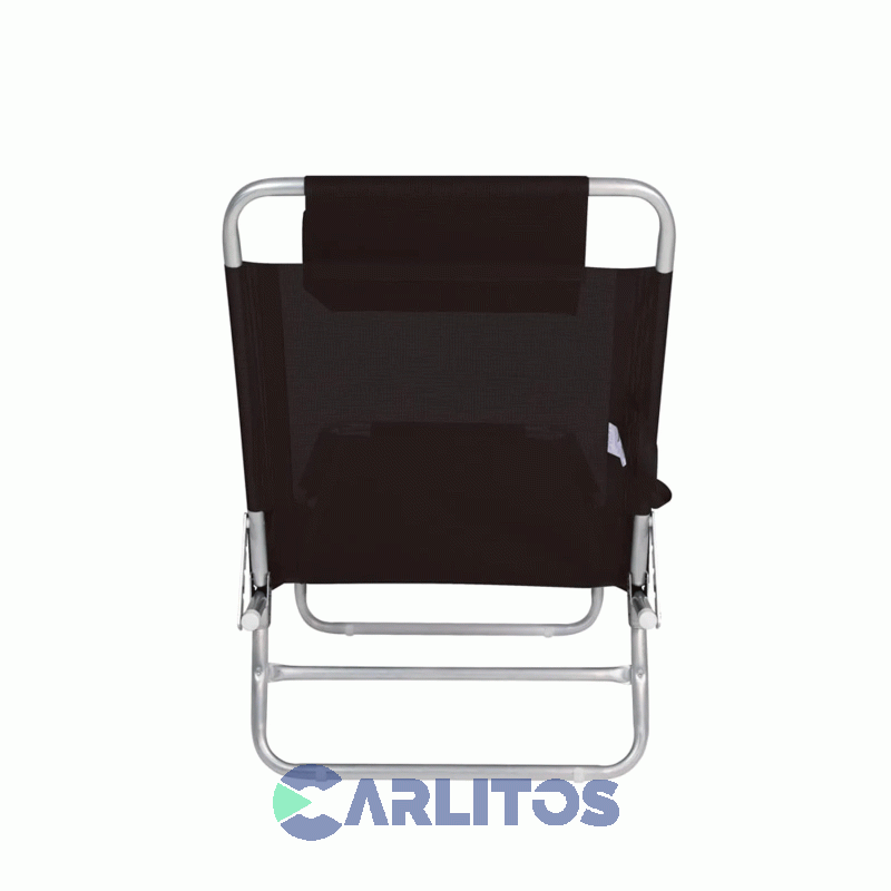 Reposera De Aluminio Plegable Tela Sannet 4 Posiciones Mor 2705 Negra