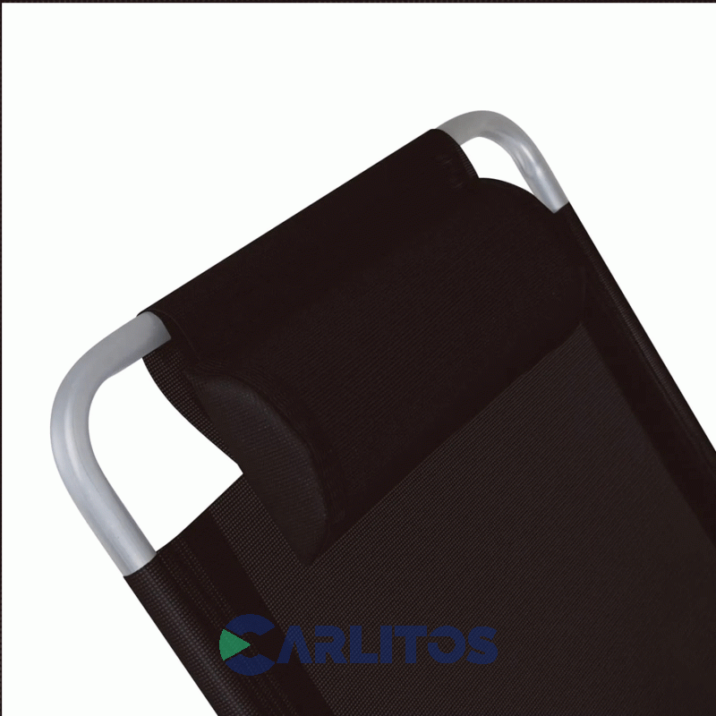 Reposera De Aluminio Plegable Tela Sannet 4 Posiciones Mor 2705 Negra