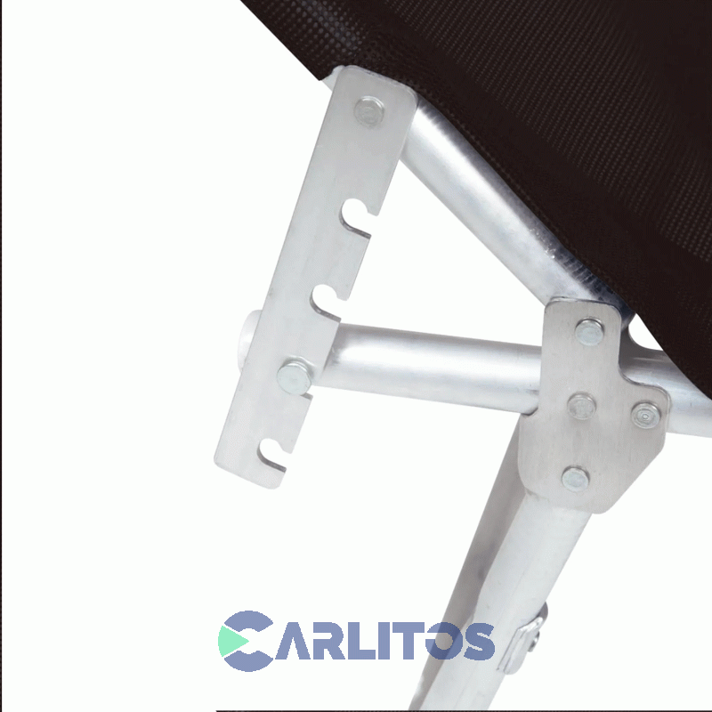 Reposera De Aluminio Plegable Tela Sannet 4 Posiciones Mor 2705 Negra