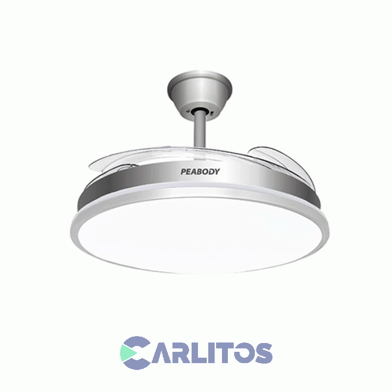 Ventilador De Techo Retráctil Peabody Acero Palas Acrílico Con Led Pe-vtrdc410s