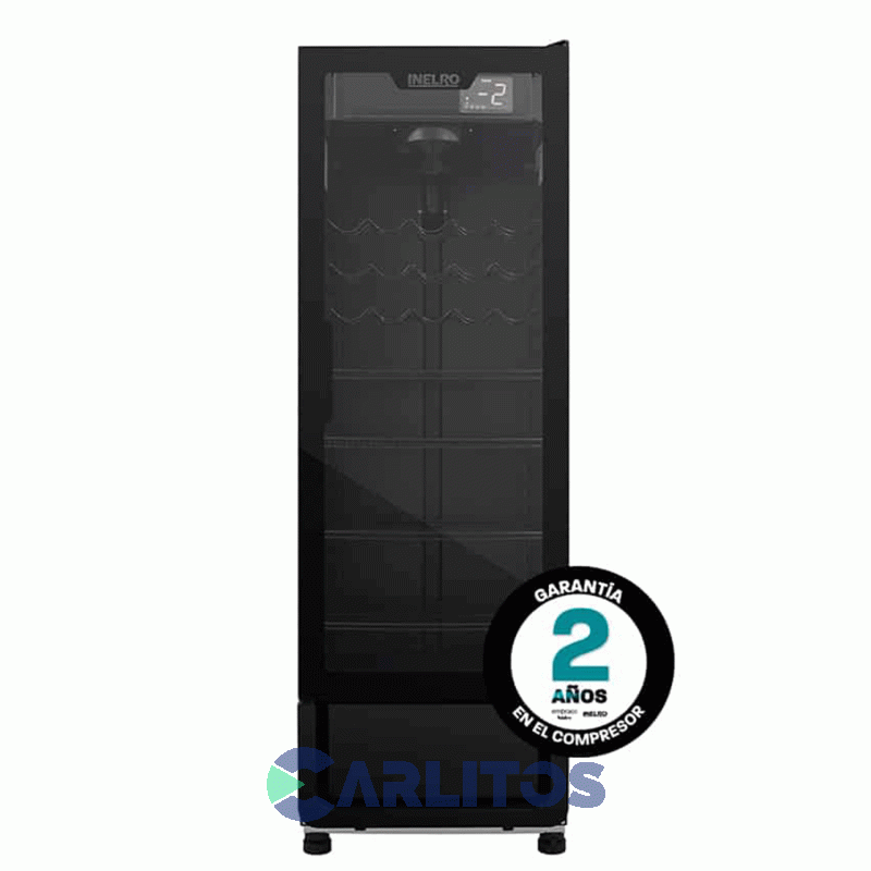 Exhibidora Vertical Negra Sin Cenefa - 470 Litros Inelro Mt-17