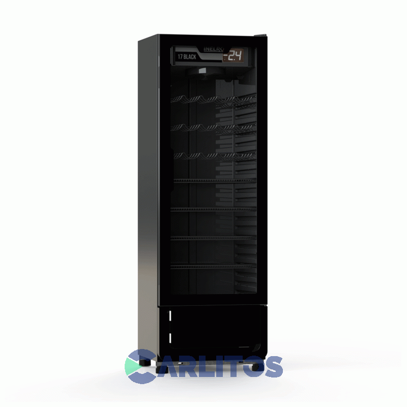 Exhibidora Vertical Negra Sin Cenefa - 470 Litros Inelro Mt-17