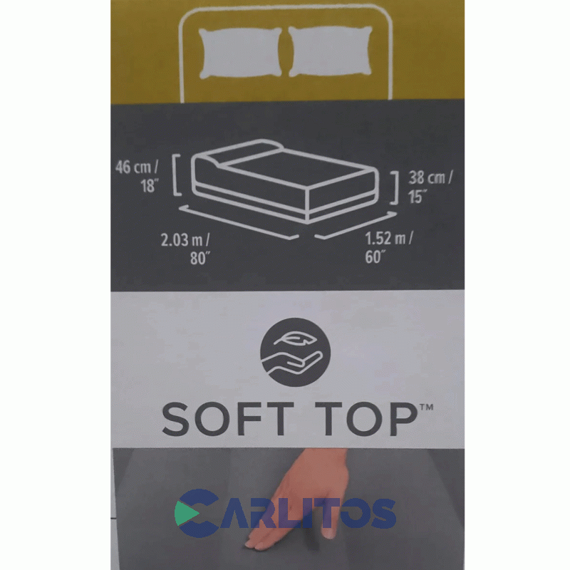 Colchon Inflable Doble Con Inflador Electrico 203 X 152 X 46 Cm Bestway 67403